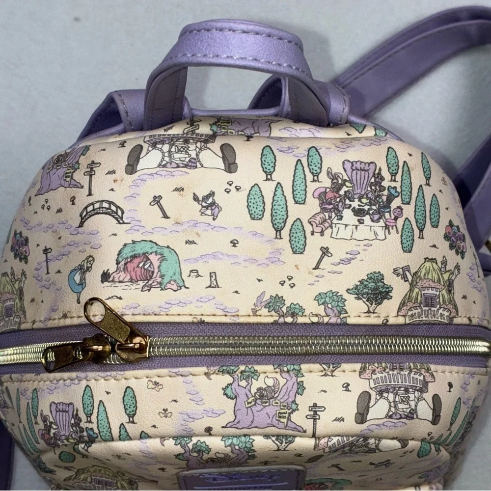 Disney X Loungefly Alice In Wonderland Lavender Map Mini Backpack *READ DESCRIP
